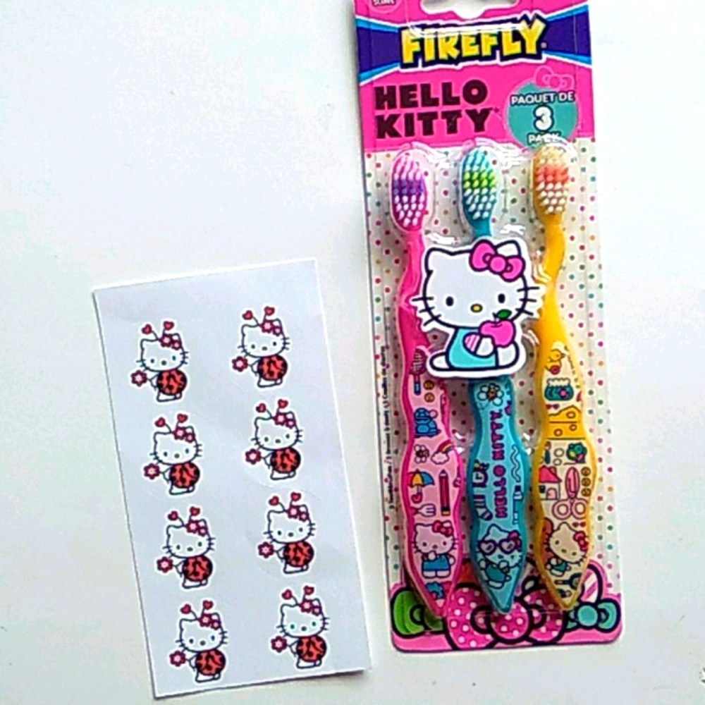 Hello kitty toothbrushes and stickers